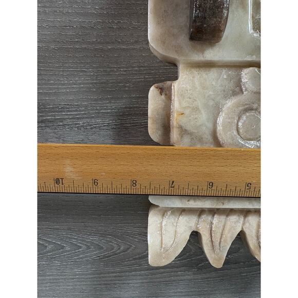 Vintage Hand-Carved Onyx Stone Wall Mask Hook Inspired Tribal Art  7.4 lbs – 11” - Picture 9 of 10